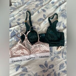 Calvin Klein & Victoria’s Secret Lace Bralette Set (2 Mixed Brand Lingerie